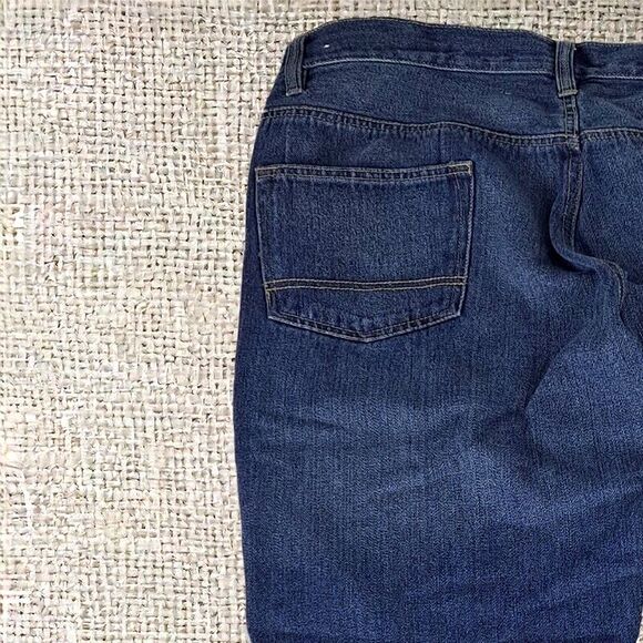Iron Jeans Vintage USA Dark Denim Straight Leg 38x32 Pockets Zip Logo Button - Picture 11 of 14